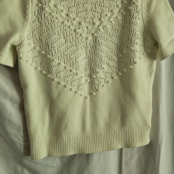 Talbots Cream Short Sleeve Knit Sweater - Picture 1 of 2